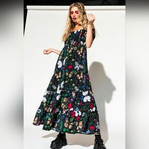 Dressed in LALA Folklore Floral Smocked Maxi Dress Worn 1x